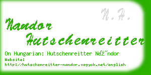 nandor hutschenreitter business card